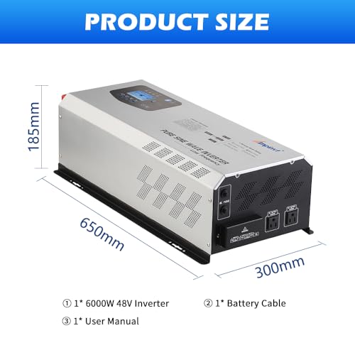 5000W Peak Pure Sine Wave Power Inverter 24V DC to 120/240V AC Split Phase M96252