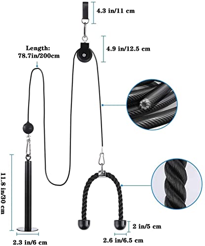 Cable Pulley System with Loading Pin and Triceps Rope N5388