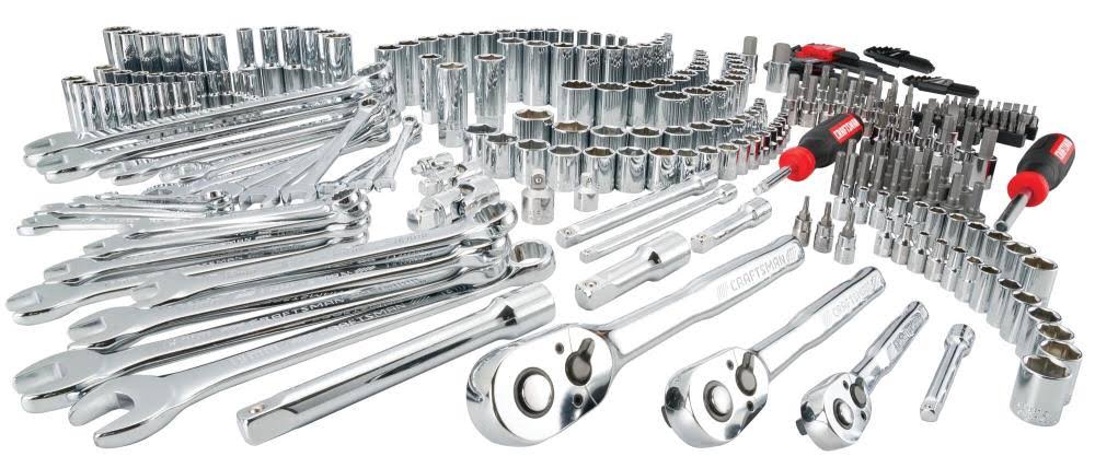 1/4, 3/8 and 1/2 in. Drive Metric and SAE 6 and 12 Point Mechanic's Tool Set 308 pc. E279