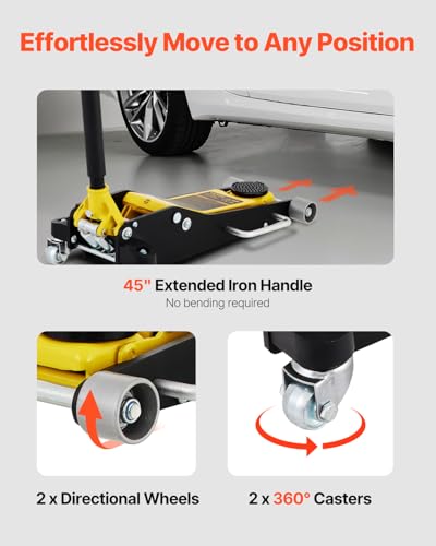 3 Ton Low Profile Aluminum Steel Racing Floor Jack with Dual Pistons Quick Lift Pump W2260