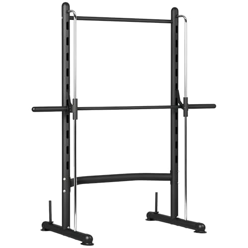 Black Adjustable Power Rack with Pull-Up Bar Z296