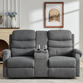 Brown 2 Seater Manual Recliner Loveseat Sofa W553