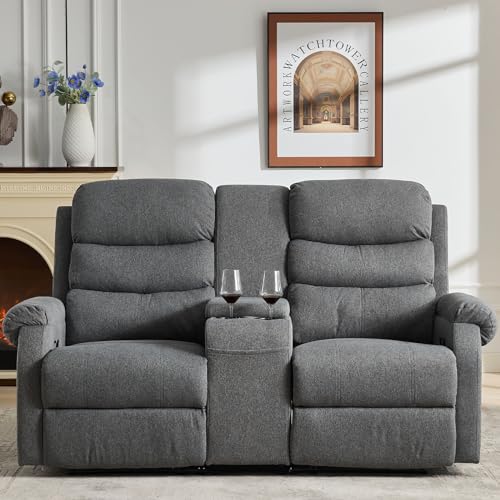 Brown 2 Seater Manual Recliner Loveseat Sofa W553
