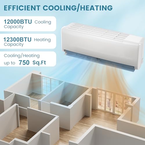12000BTU Ductless Inverter Mini Split Air Conditioner and Heater Q65899