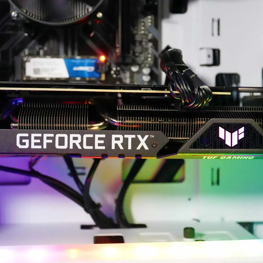 White AMD Ryzen 5 2600 NVIDIA RTX 3060 12GB 32GB DDR4 3200 RAM 1TB NVMe SSD Windows 11 Pro Gaming PC P196