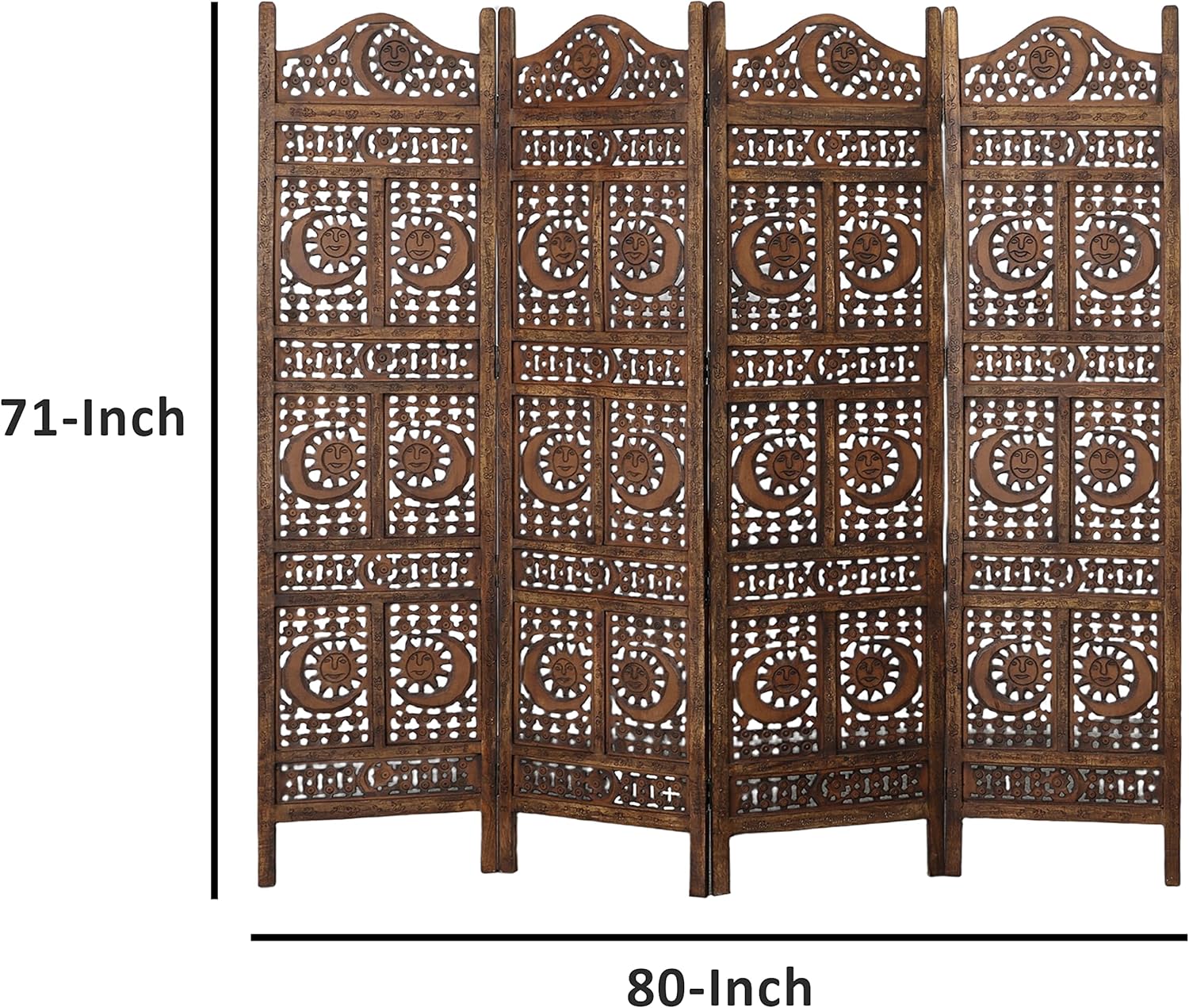 4 Panel Wooden Room Divider V7340
