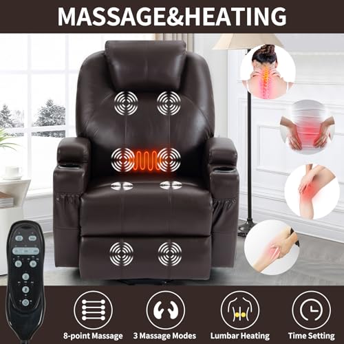 Black Power Lift Recliner Chair with Heat and Massage A2759