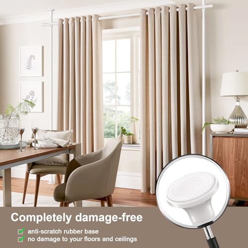 Black Metal Tension Curtain Rod Room Divider I303