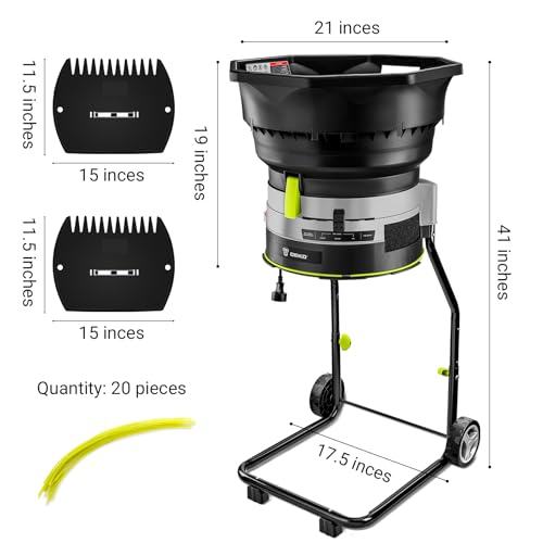 13-Amp Electric Leaf Mulcher Shredder with 20 Cutting Lines T378418