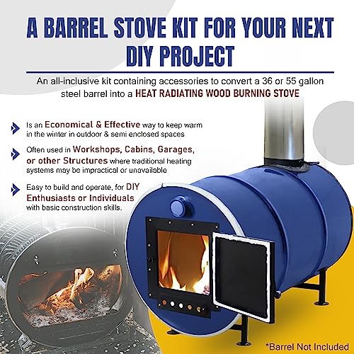 Double Barrel Stove Adapter Kit for 30 to 55 Gallon Drums D862