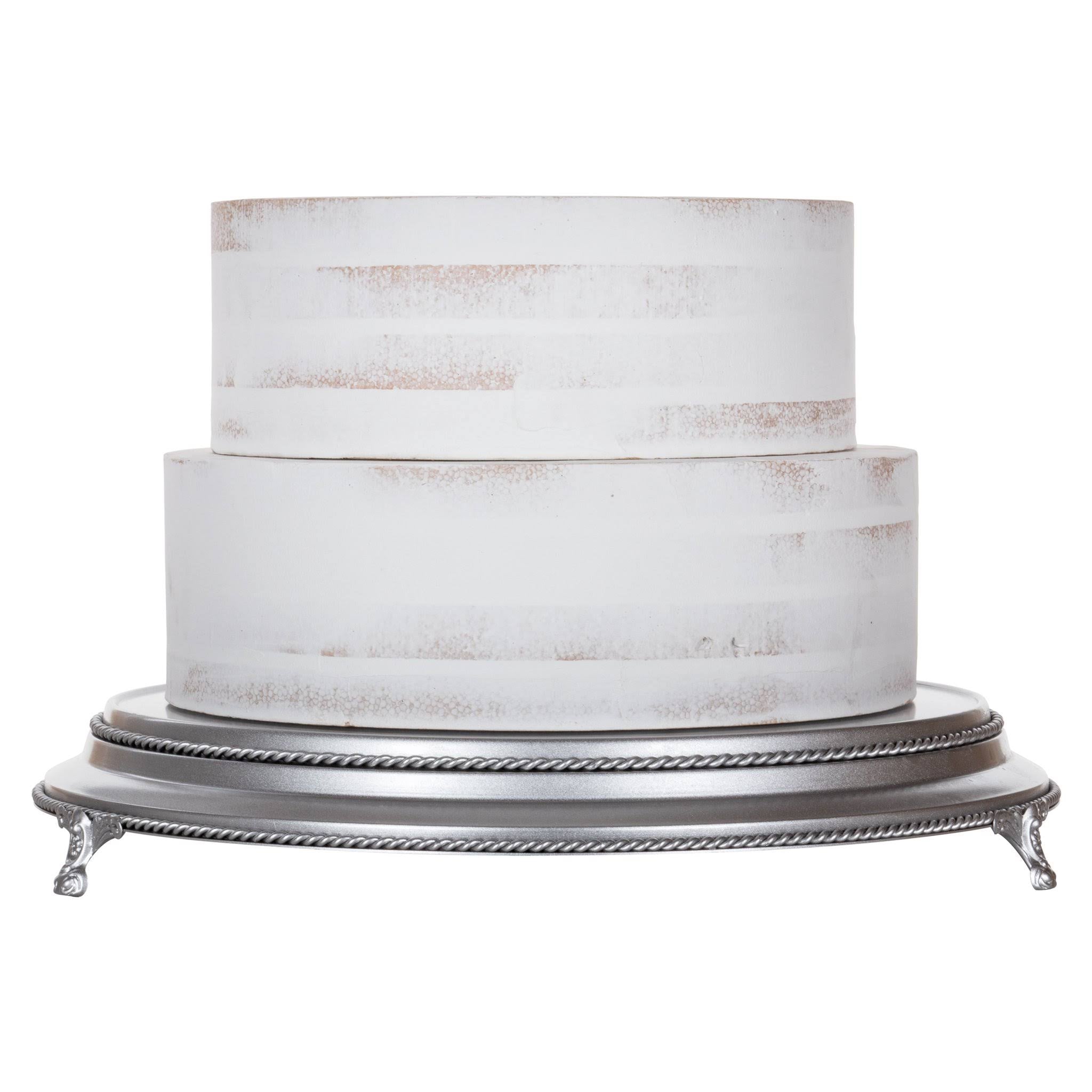 16 inch Round Silver Cake Stand S8134
