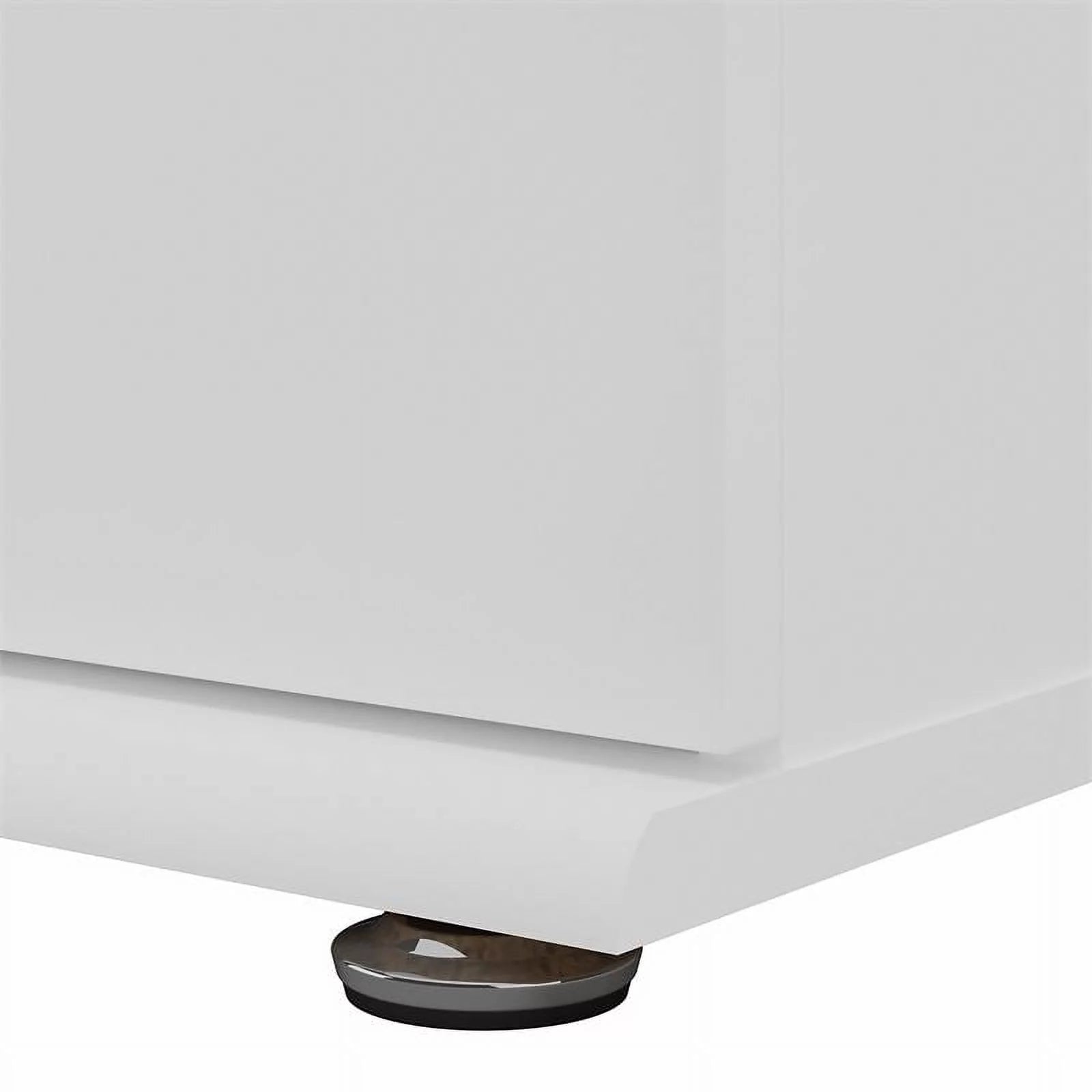 White Engineered Wood Laundry Room Cabinet with Drawers M60926