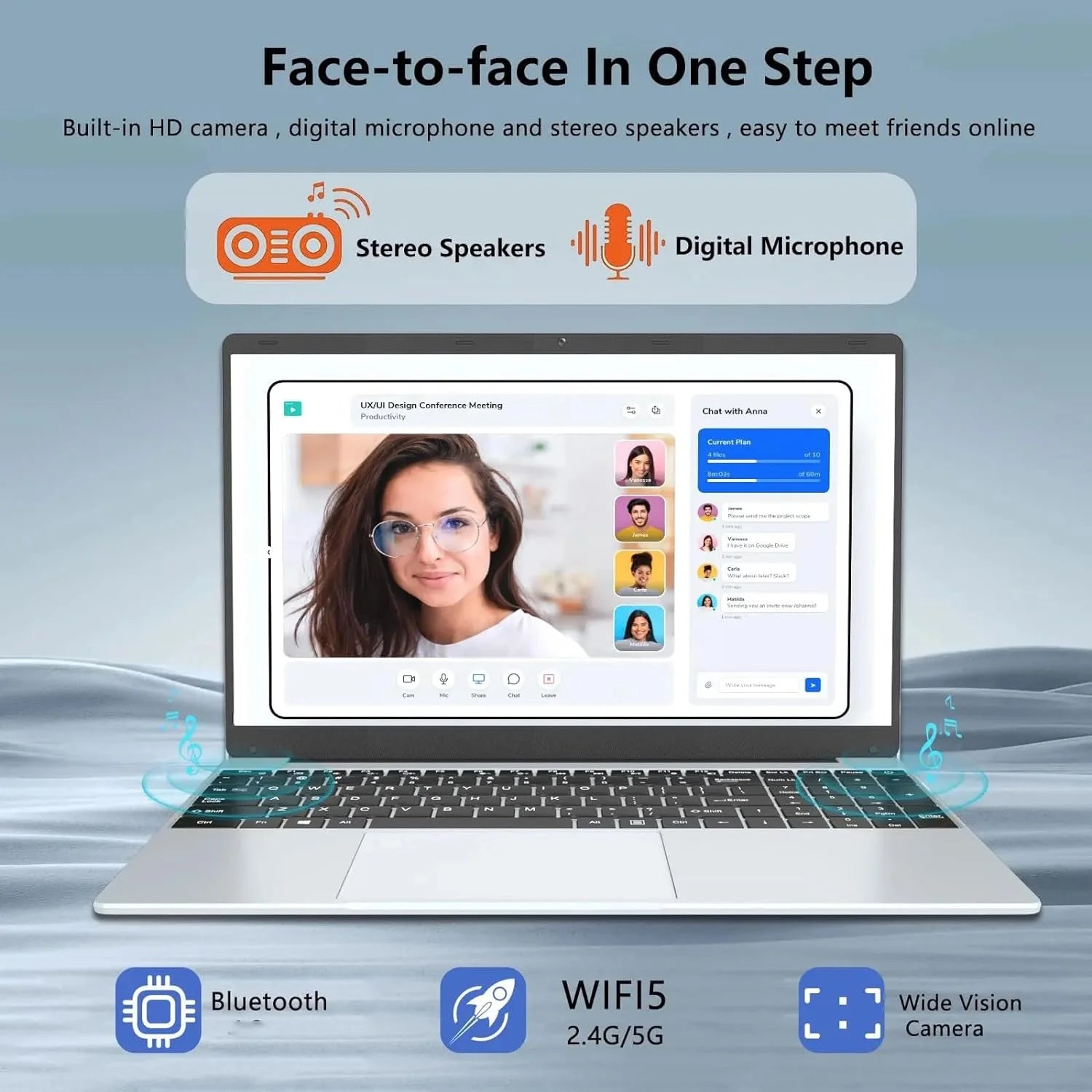 15.6" Laptop, Intel Quad-Core, 8GB RAM, 512GB SSD, Win 11 Pro, Fingerprint, Backlit Keyboard, HDMI, Bluetooth, USB 3.0, HD Webcam I81876