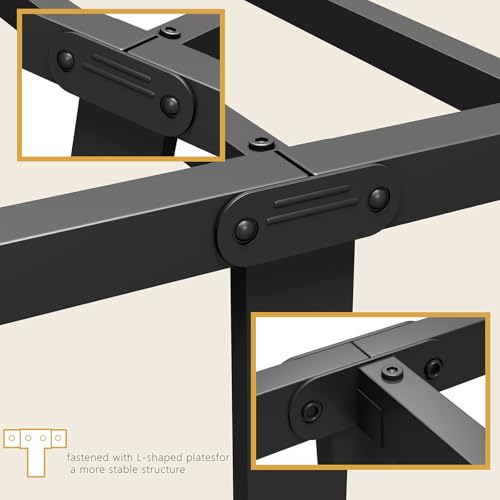 Black Full Size Metal Bed Frame with Headboard R679