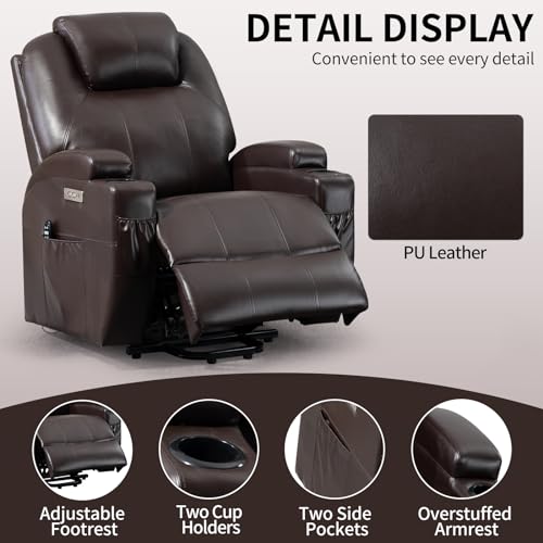 Black Power Lift Recliner Chair with Heat and Massage A2759