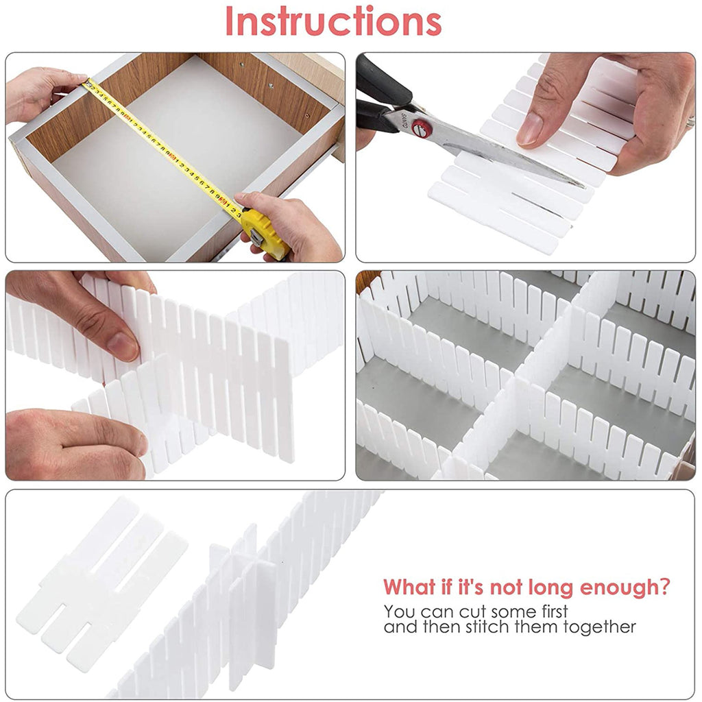 40 Pack White Drawer Dividers Organizer Set L897