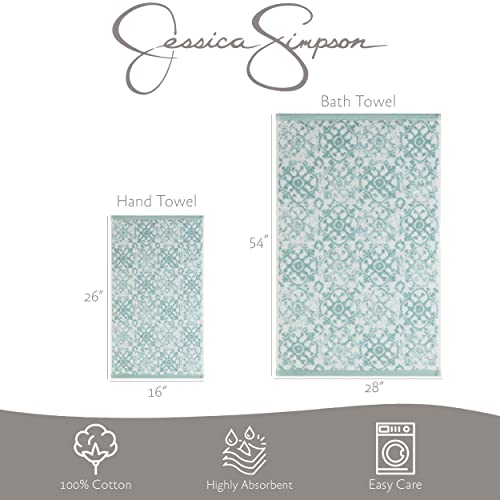 Bath Towel 4 Piece Set 100% Cotton Frosty Green G91050