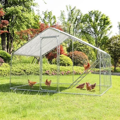 Large Metal Chicken Coop with Anti-UV Cover K88880