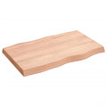 Treated Solid Wood Live Edge Table Top Light Brown 31.5"x19.7"x(0.8"-2.4") N478