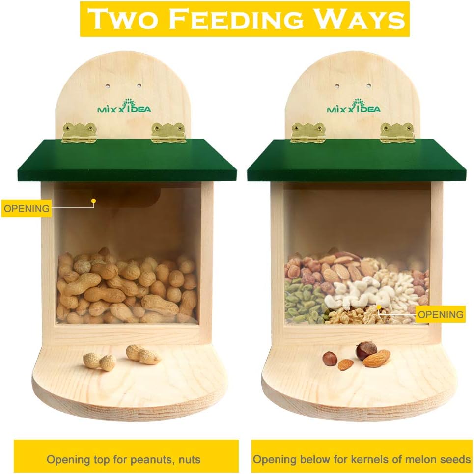 Wooden Squirrel Feeder Box with Umbrella Q158212