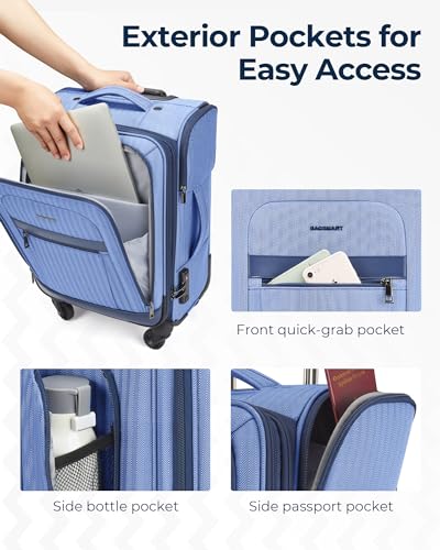 Gray 20 inch Softside Carry-On Luggage with Spinner Wheels N517933