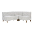Light Grey Wood Upholstered Corner Nook Bench S131