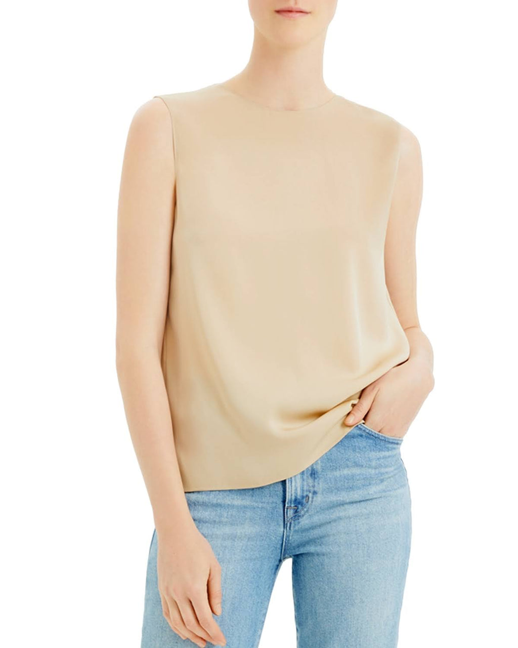 Pink Sleeveless Silk Stretch Top V62665