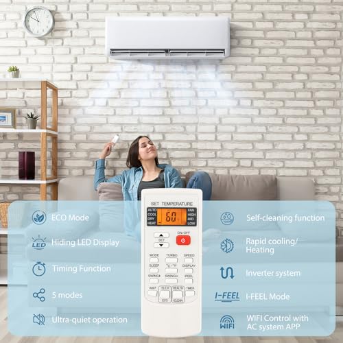 12000BTU Ductless Inverter Mini Split Air Conditioner and Heater Q65899