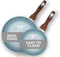 8 & 11 Inch Nonstick Ceramic Frying Pan Set, 2 Piece, Yellow Y3517
