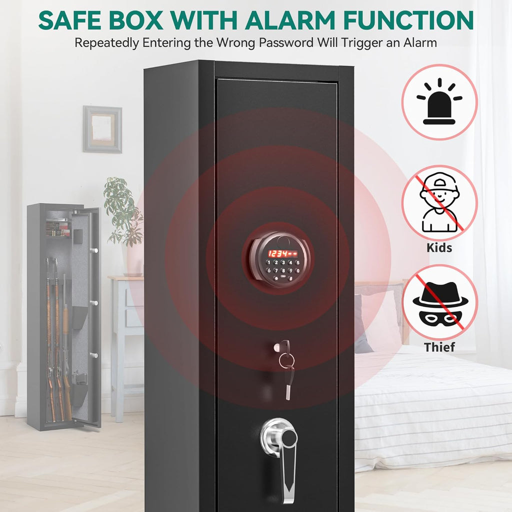3-5 Rifle Gun Safe with Digital Keypad and Fireproof Bag U985