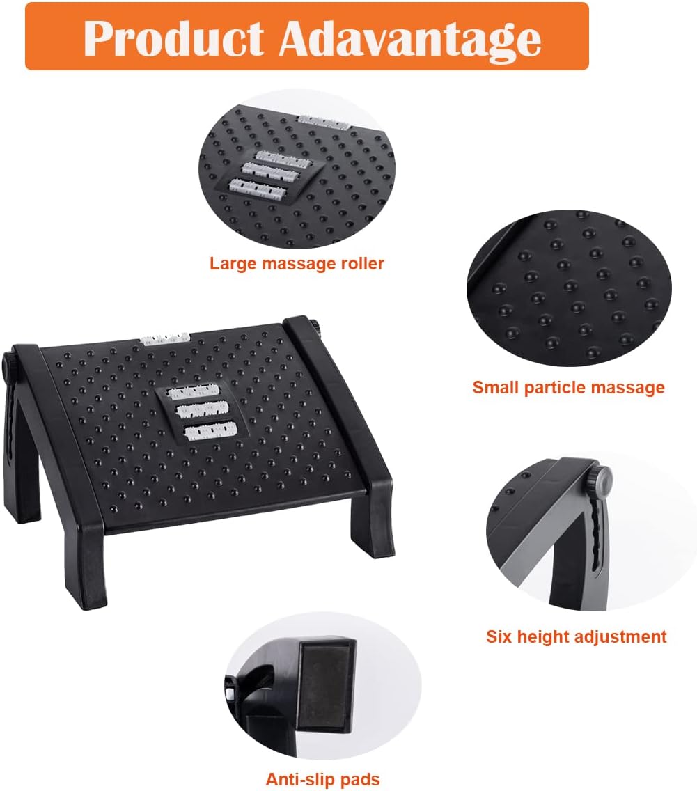 Adjustable Height Foot Rest with Massage Surface W6856