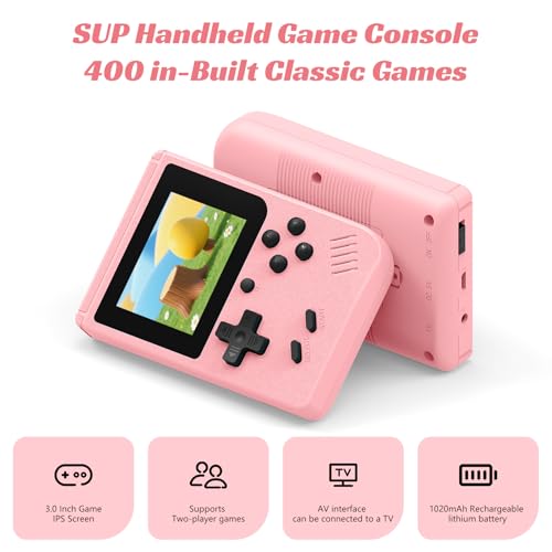 Gray Retro Handheld Games Console with 400 Video Games and 3.0 Inch IPS Screen I164