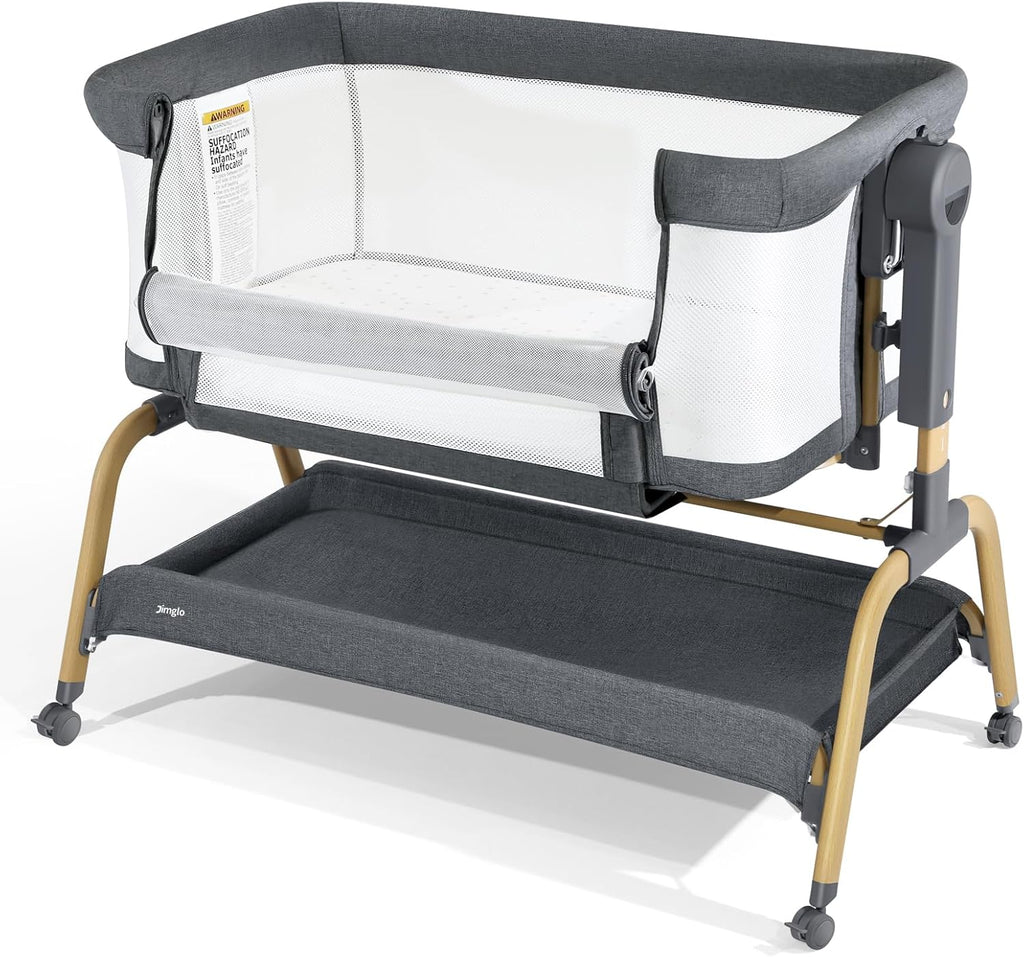 3 in 1 Baby Bassinet with Storage Basket and Wheels T575