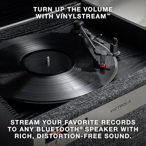 6-in-1 Turntable with CD & Cassette Player, Bluetooth, Walnut W521323