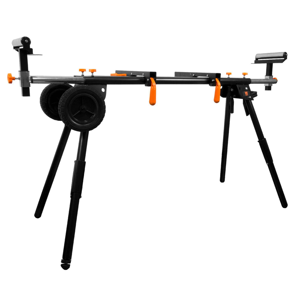Collapsible Rolling Miter Saw Stand with 3 Onboard Outlets R524