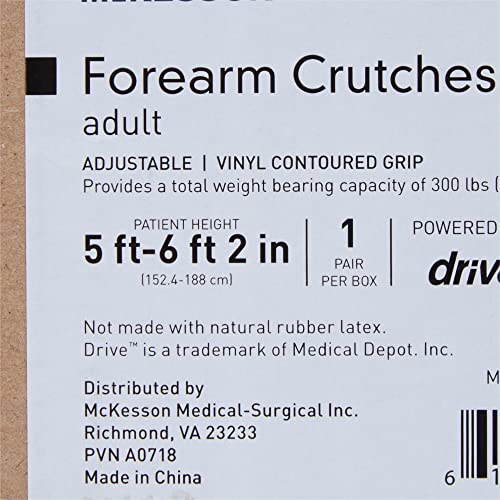 Adjustable Steel Forearm Crutches, 28 in x 37 in, 2 Pack X317819