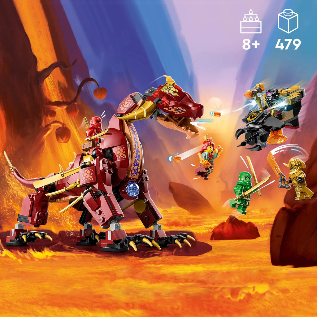 Lava Dragon Building Toy Set with Hovercraft and 5 Minifigures S148