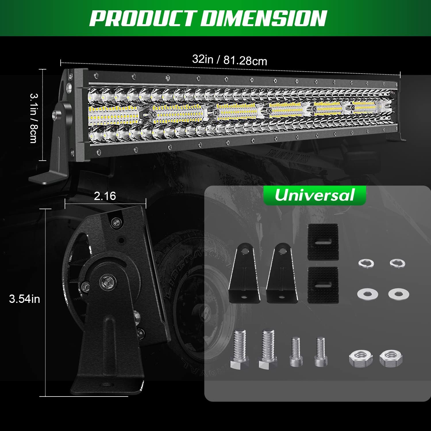 52 inch Triple Row LED Light Bar 6000K C2026