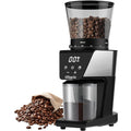 Electric Conical Burr Coffee Grinder Stainless Steel with Digital Timer Display Y49349