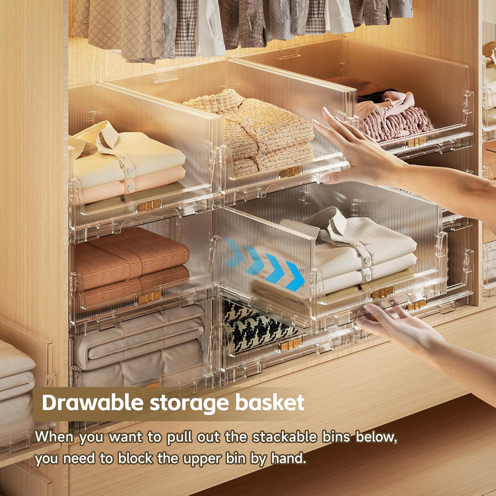 4 Pack Foldable Clear Storage Drawers O486671