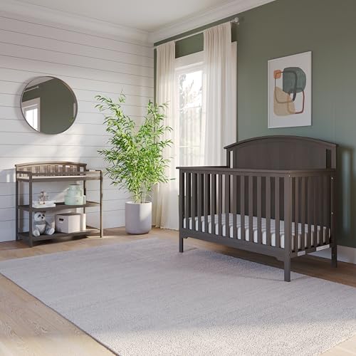 2-Piece Crib and Changing Table Nursery Set (Dapper Gray) M987