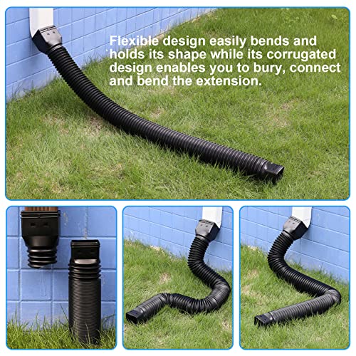 4 pack Flexible Rain Gutter Downspout Extensions Black A224282