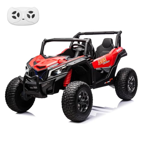 24V 2 Seater Kids Ride on UTV Car, 4WD Battery Powered Electric Vehicle with Remote Control, Safety Belts, 3 Speeds, Bluetooth (Pink) T565