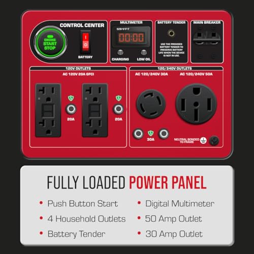 13,000-Watt 500cc Dual Fuel Portable Generator T21103