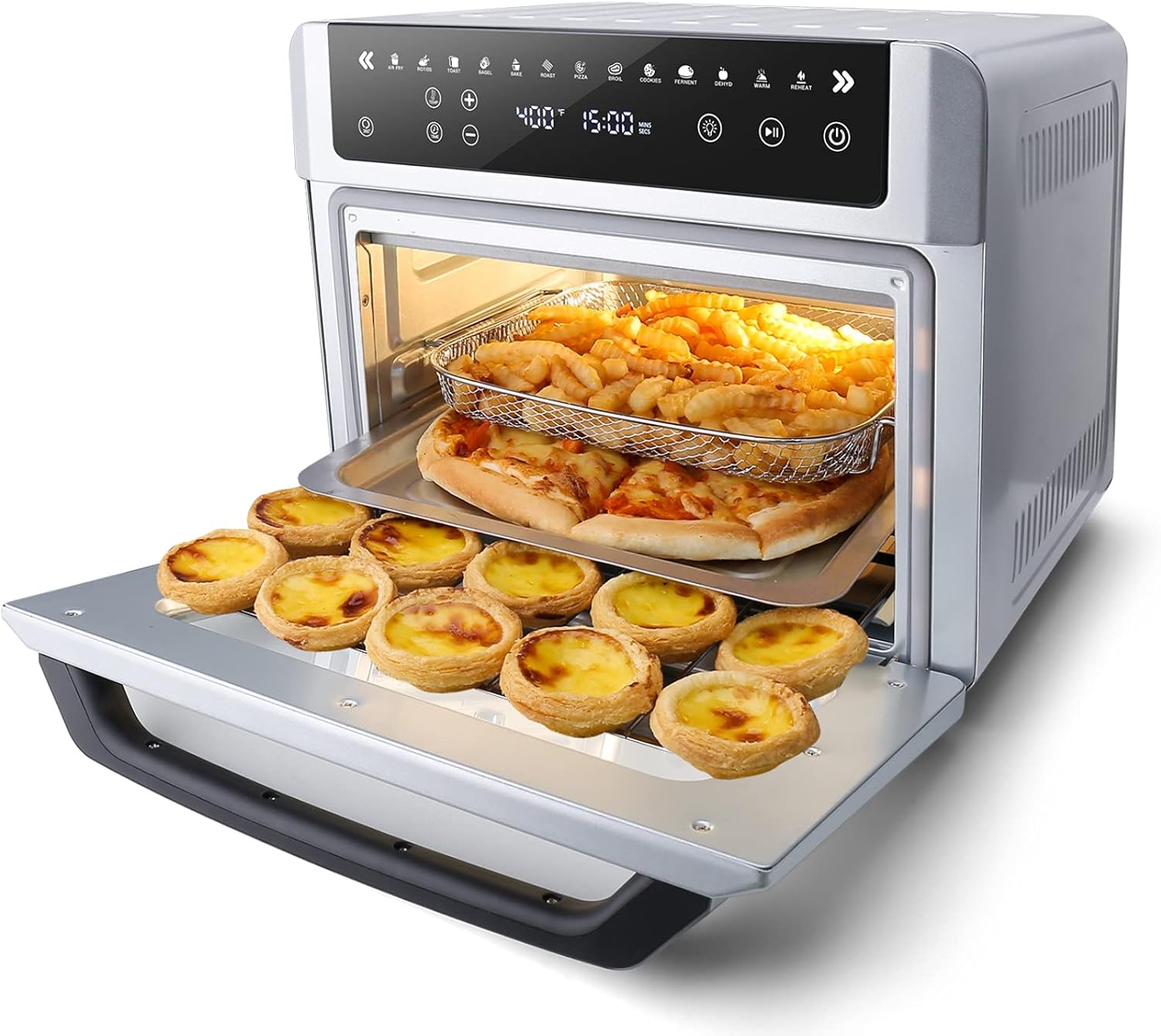 Large Digital LED Screen Convection Air Fryer Toaster Oven Combo with Rotisserie and Dehydrator T274