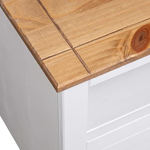 Pine Wood Corner TV Cabinet with 2 Storage Drawers and 1 Open Compartment, 36.6 x 19.3 x 19.3 Inches K7101
