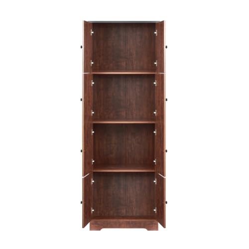 Corner Curio Cabinet with Adjustable Shelves and Mirrored Back S291