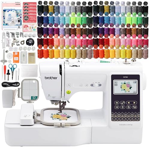 SE700 Embroidery & Sewing Machine with 100 Sewing Spools, 100 Color Matching Bobbins G6678