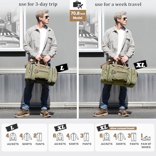 Canvas Duffle Bag 50L Expandable (Gray) G44004
