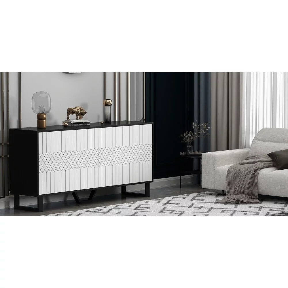 63 inch Sideboard with Pop-Up Doors Y972